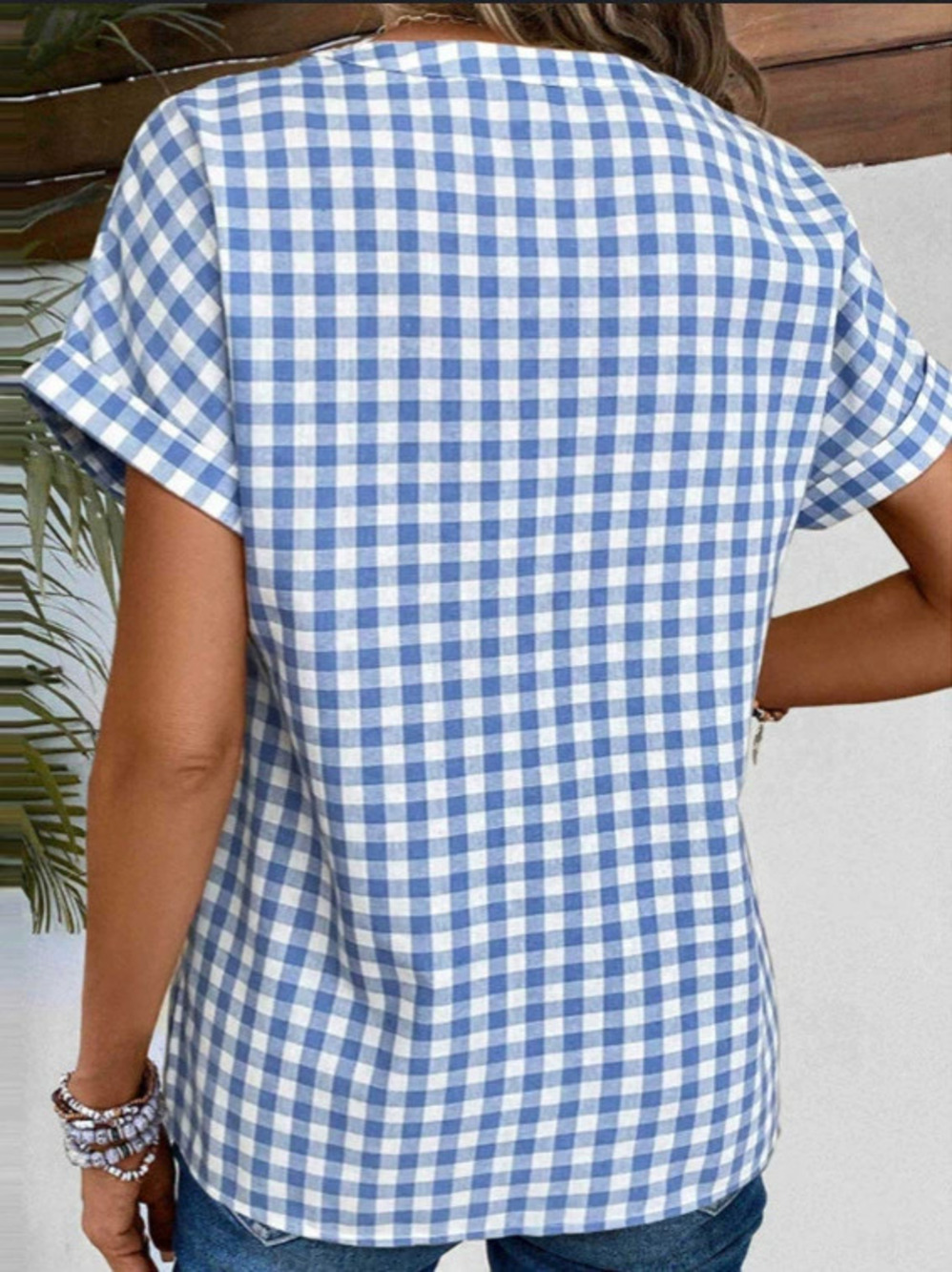 ZARA Retro Summer Loose Fit Plaid Short Sleeve Shirt